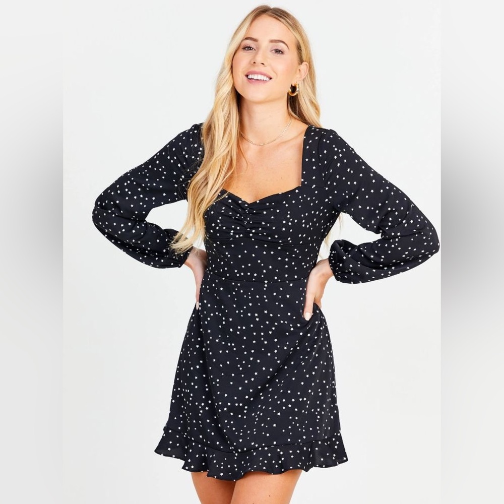 Altar'd State Black and White Polka Dot Mini Dress